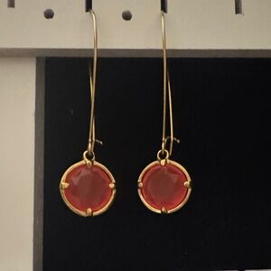 Elegant Gold and Pink Drop Earrings
